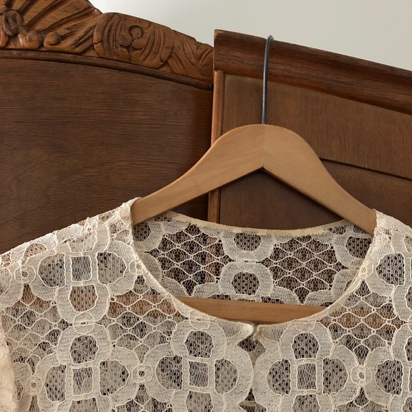 SOLD Vintage 60’s Ivory Lace Swing Overcoat M - Picture 3 of 6